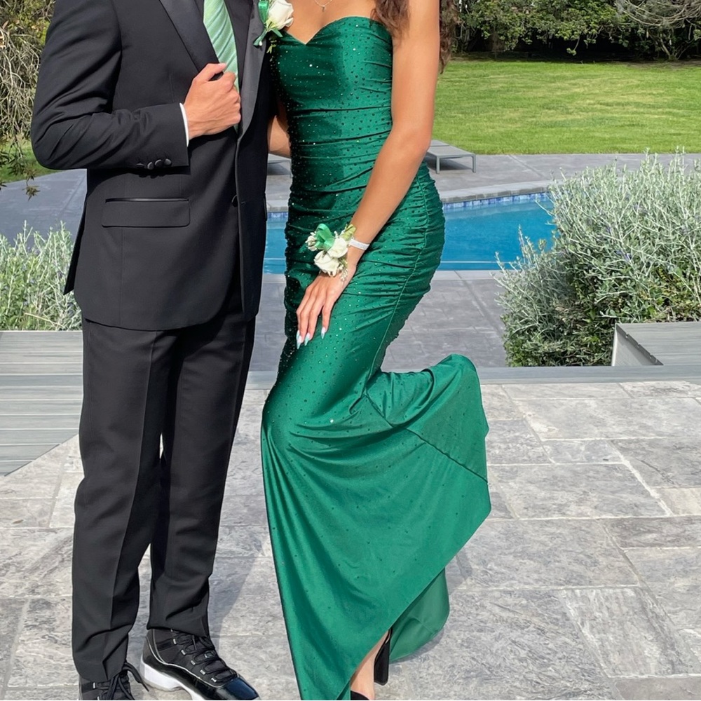 Green sequin prom mermaid style dress